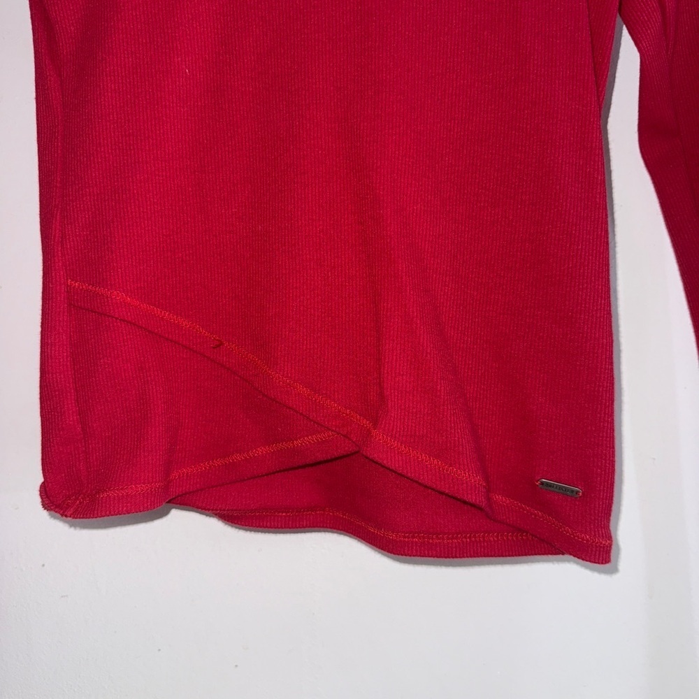 Hollister Red Long Sleeve Crossover Tee - Picture 2 of 4